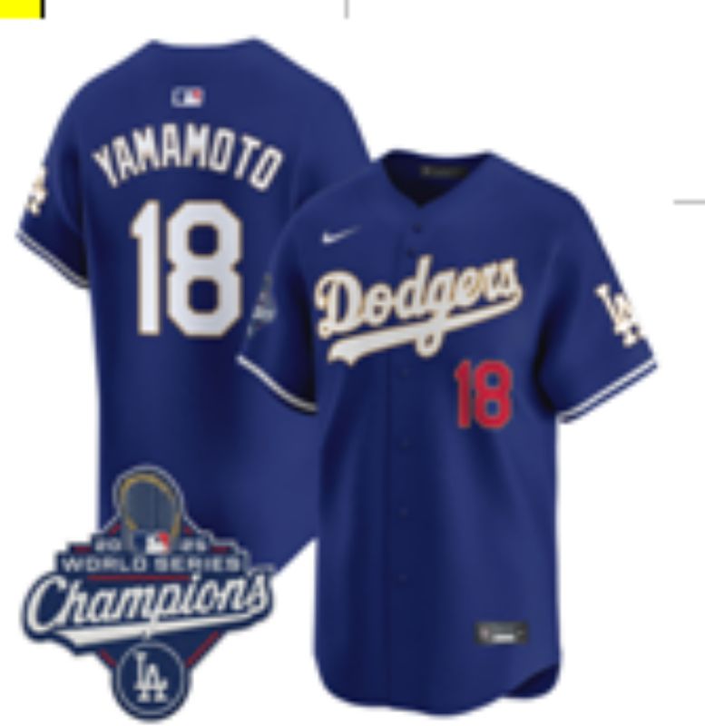 Men Nike 2026 Los Angeles Dodgers #18 Yamamoto Blue Game MLB Jersey 071->los angeles dodgers->MLB Jersey